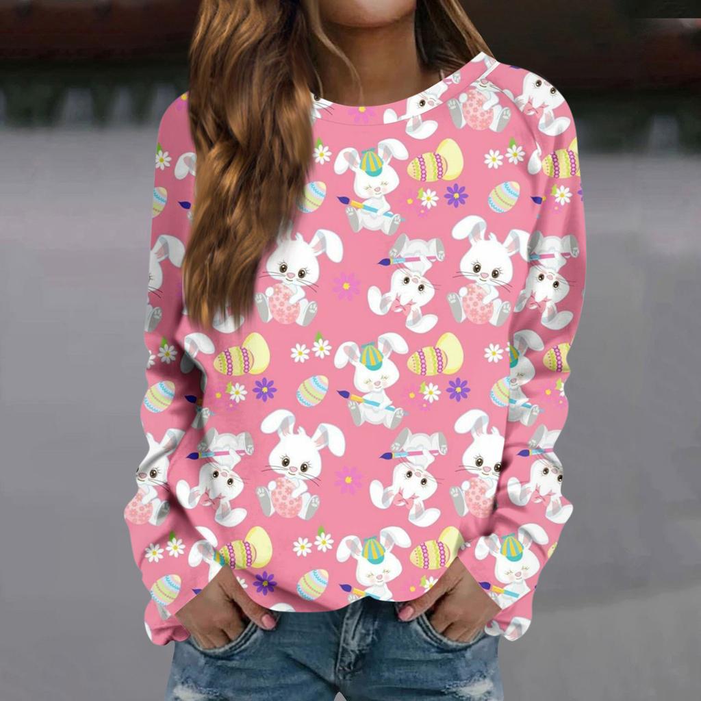 Женская мода повседневная толстовка с длинным рукавом и круглым вырезом с принтом