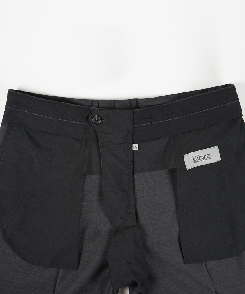 BIRBANTE Tailored Single-Pleat Setup Slacks - Charcoal