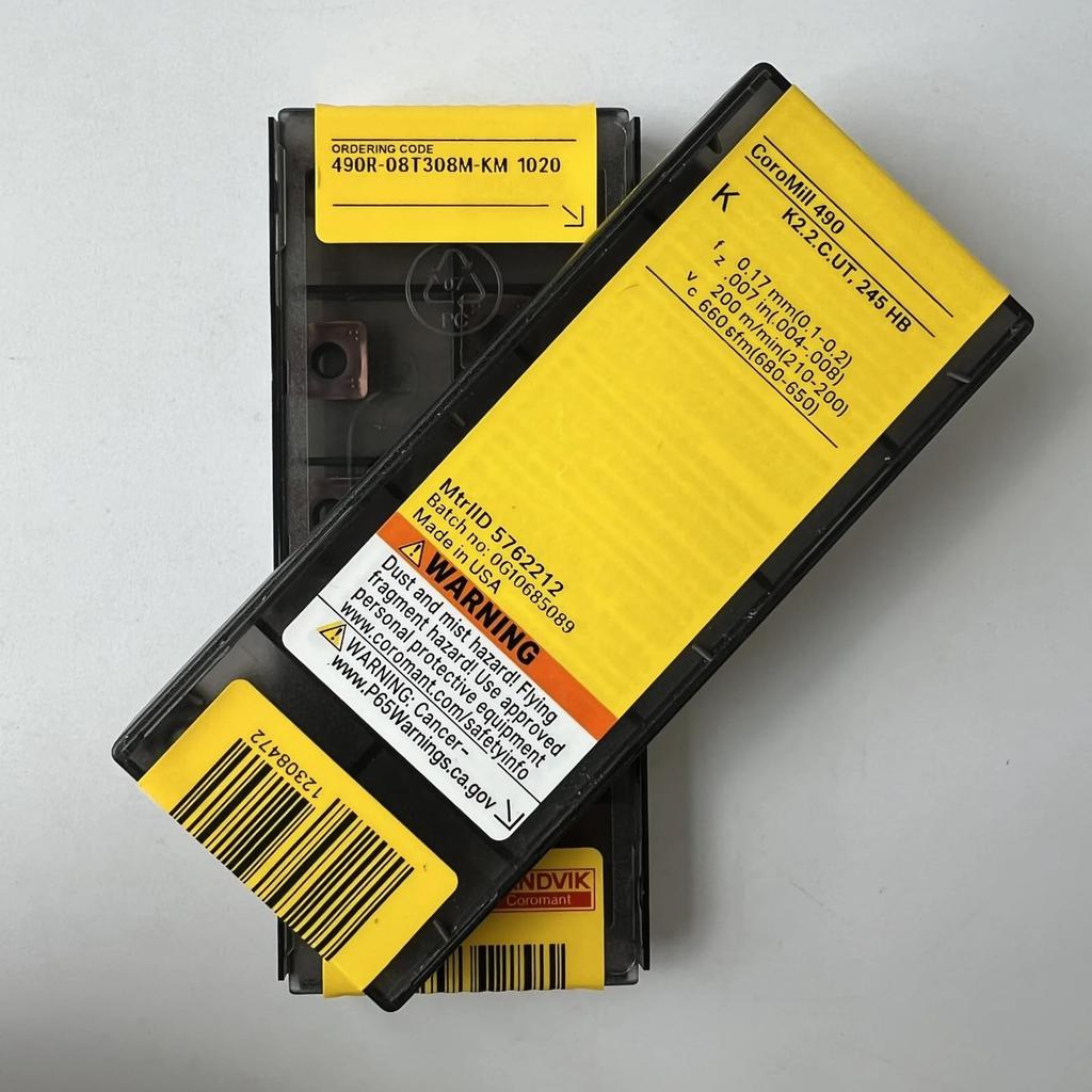 Original Sandvik / 490R-08T308M-KM 1020 /  CNC Lathe Carbide Blade 10 Pcs