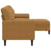 3 Seater Sofa with Ottoman Brown 210 cm Velvet