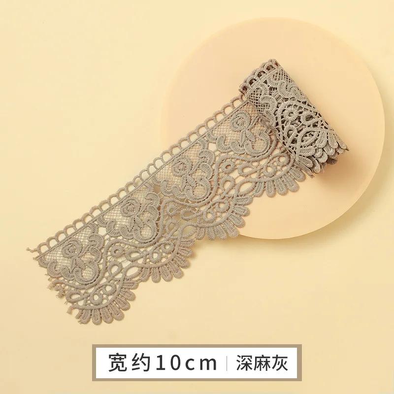 Красочная кружевная лента с цветочной вышивкой и перфорацией для шитья одежды своими руками, ширина 10 см, ручная работа, водорастворимая кружевная тесьма