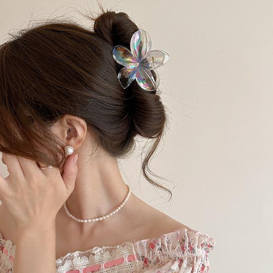 Женская заколка для волос с прозрачным градиентным цветом, задняя часть головы, коготь для волос, сильная хватка, аксессуары для волос в виде акулы, повседневная одежда