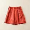 Women Casual Short Pants Summer Vintage Style Solid Color Loose Comfortable Female Cotton Linen Shorts