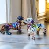 Граффити Статуэтка Собаки Такса Художественная Фигурка Ослепительно Цветной Орнамент Таксы Домашнее Украшение Рабочего Стола Композиция Поделки