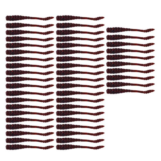 50Pcs/Set 4CM/0.4G Soft Worm Lure Realistic Bionic Spiral Maggot Artificial Colorful Worm Bait Freshwater Saltwater