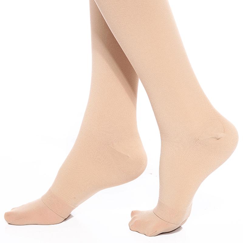 1 Pair Compression Socks Pressure Level 2 Open Toe Pantyhose Unisex Stress Relief Compression Stockings