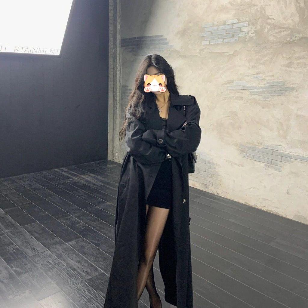 Женский длинный тренч в британском стиле - Коллекция Весна и Осень 2025, Новый и Красиво Повседневный для Миниатюрных