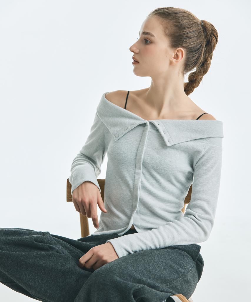 MIXXO Футболка с длинным рукавом и открытыми плечами_Miwlwg129A