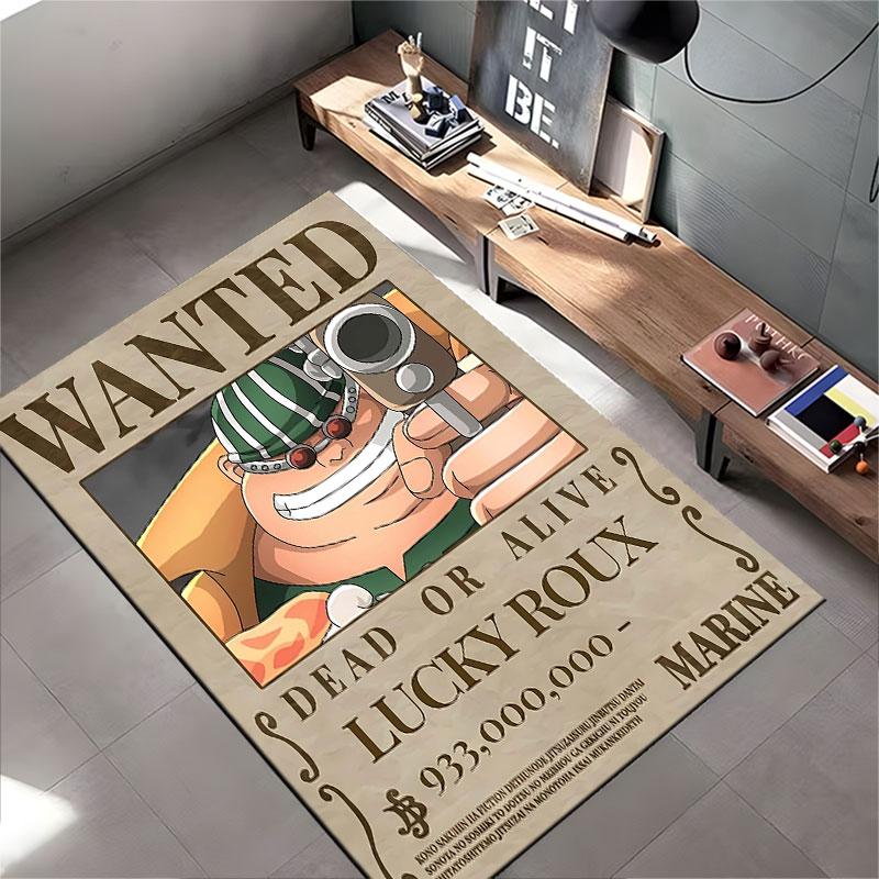 "Wanted Character Carpet Print" suitable as a non-slip mat for the living room or bedroom sofa