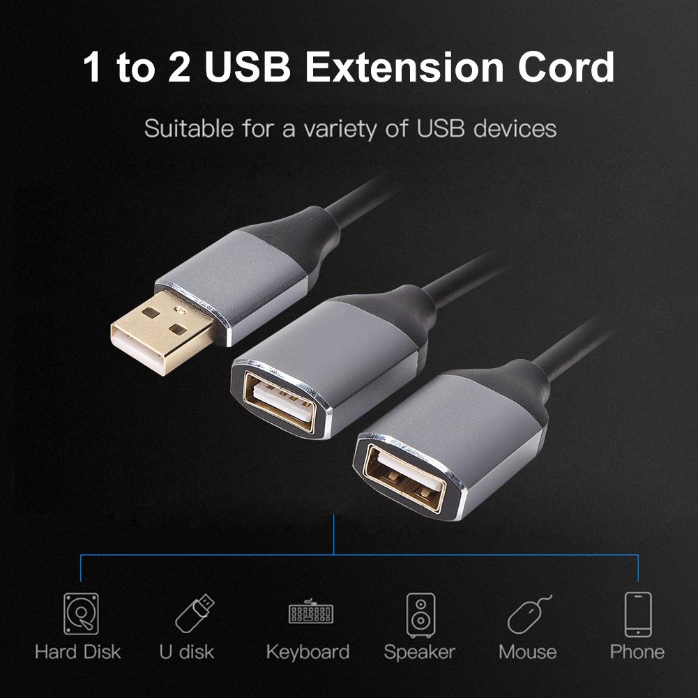 Кабель USB 2 в 1 Y-разветвитель USB-адаптер 1 штекер на 2 гнезда Удлинительный шнур питания