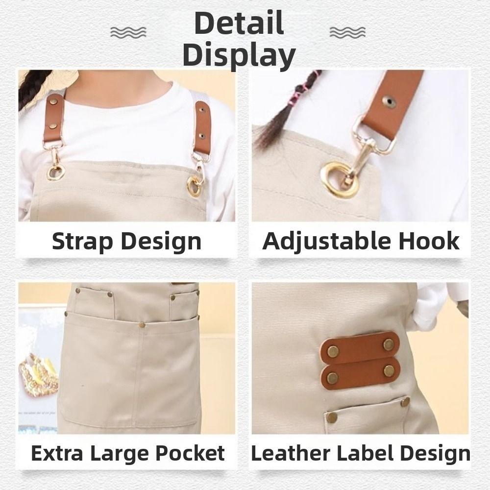 Lightweight Children's Canvas Apron Minimalist Kids Chef Costume Kids Cooking Apron Baking