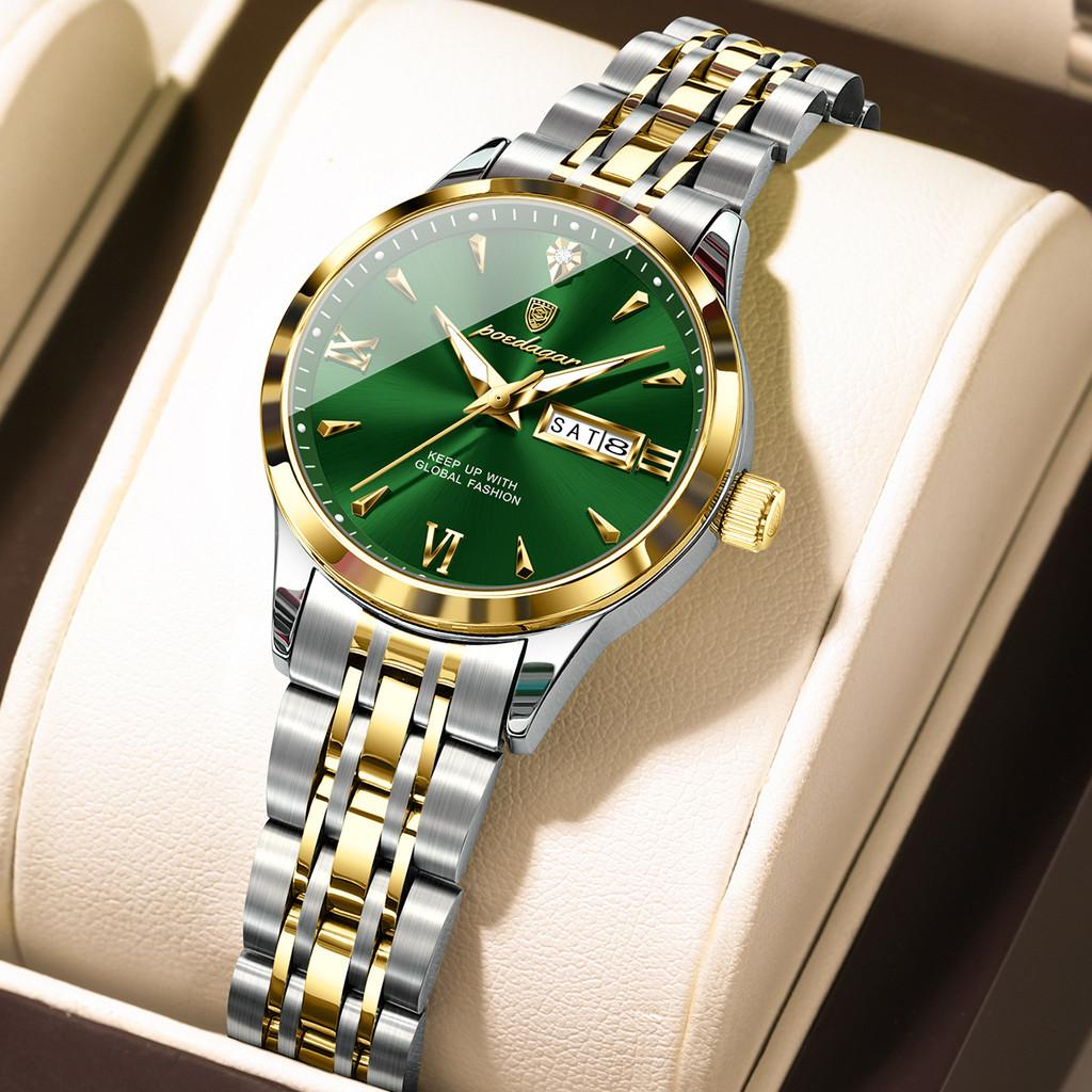 Ladies Watch Double Calendar Luminescent With Calendar Design For Business And Casual Wear