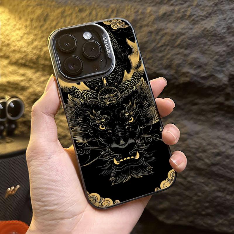 Крутой чехол для телефона с тотемом дракона iPhone 15 Pro Max 11 12 13 16 14 Plus Силиконовый ударопрочный чехол Защитная крышка для объектива