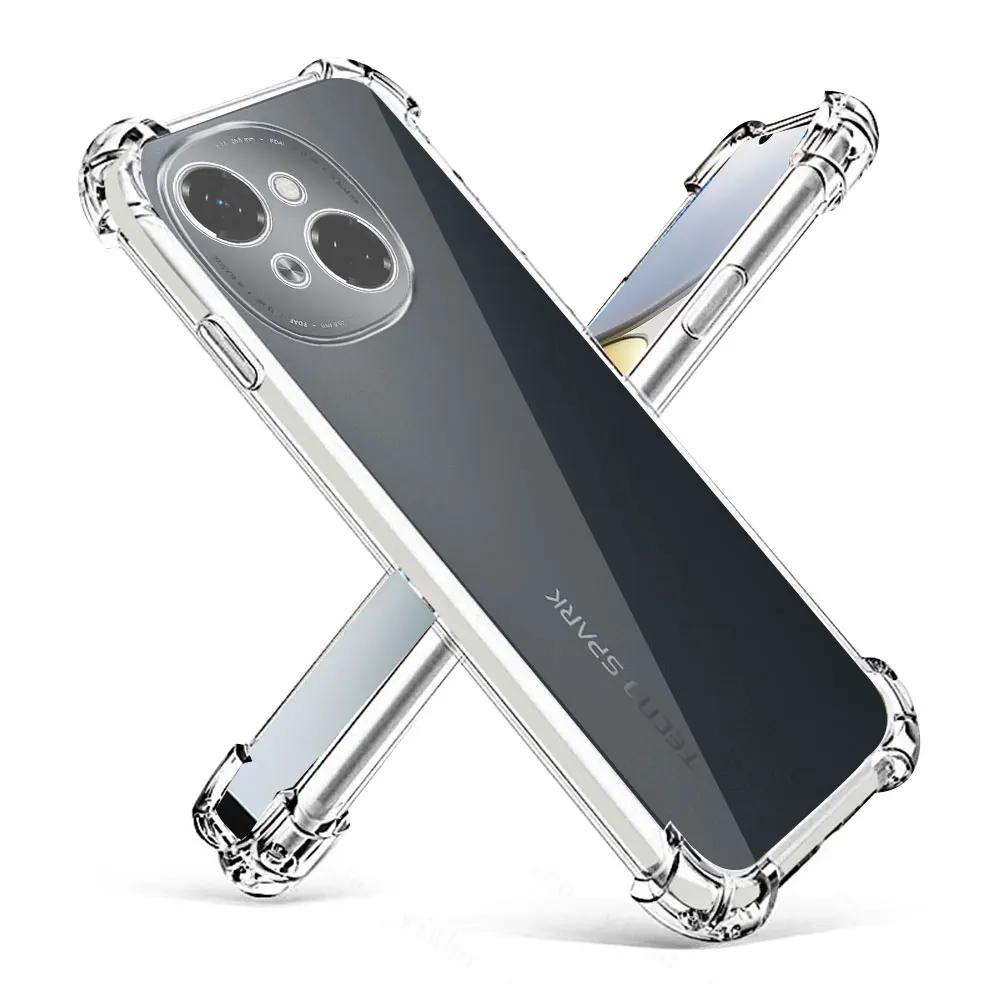 Для Tecno Spark Go 2025 чехол прозрачный силиконовый мягкий чехол для телефона Tecno Spark Go 1 Pop 9 прозрачный противоударный защитный чехол на заднюю панель