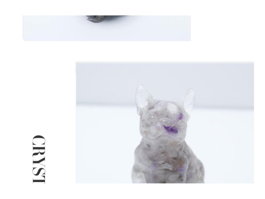 Charming Wangcai French Bulldog Figurine: Crystal Chip Stone Resin Craft