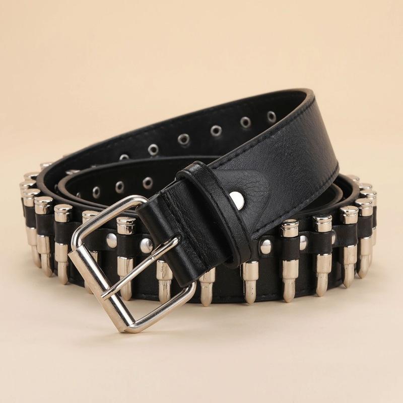 Ремень-патронташ с заклепками, мужской ремень в панк-стиле, декоративный ремень для личности, камуфляжный уличный ремень