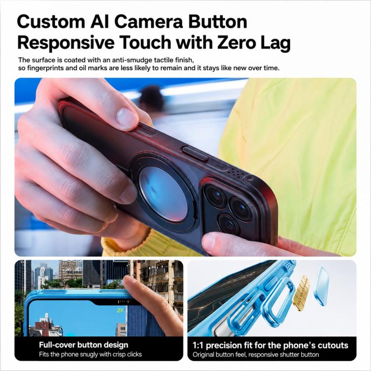 Hoop Series Magnetic 360 Rotating Invisible Stand Phone Case For iPhone 18 Pro Max, Shockproof Protective Cover