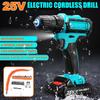 Brushless Cordless Electric Drill Screwdriver Set Double Speed 18+1Torque LED Lighting Rechargeable 1/2PCS Battery