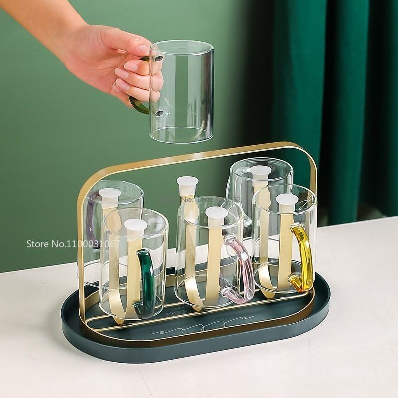 Креативная цветная ручка из высокопрочного боросиликатного стекла Кружка из утолщенного термостойкого прозрачного стекла Чашки для кофе, молока, чая