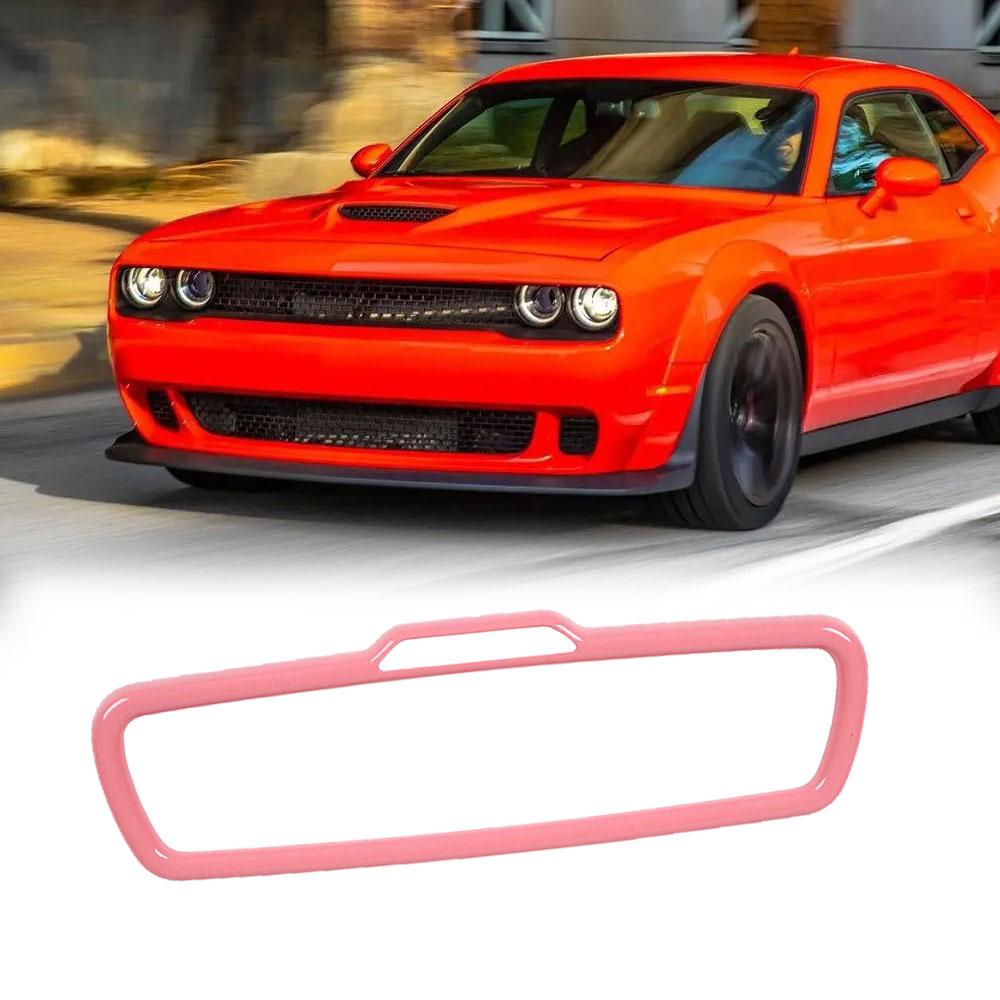 Розовая отделка рамки зеркала заднего вида салона автомобиля для Dodge Challenger 2015+ детали интерьера аксессуары для украшения автомобиля
