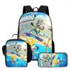 Kids School Backpack Set With Lunch Bag Pencil Case - Animal Detective Theme Oxford Fabric Ergonomic Design Elementary