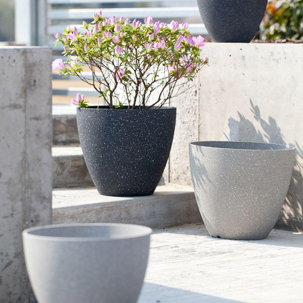 Frosted Plant Planter Thickened Plant Cultivation Pot Frosted Imitation Stone Flower Pot  Office
