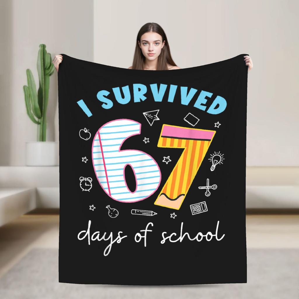Six Seven Ice Cream Drip Meme 67 Blanket Quality Warm Bedding Throws Winter Child Couch Chair Sofa Bed Novelty Bedspread