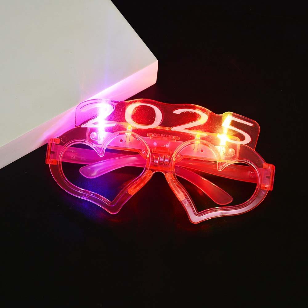 Любовь Сердце Форма 2025 С Новым Годом Светящиеся Очки Новогодняя Вечеринка Очки Рейв Ночной Клуб