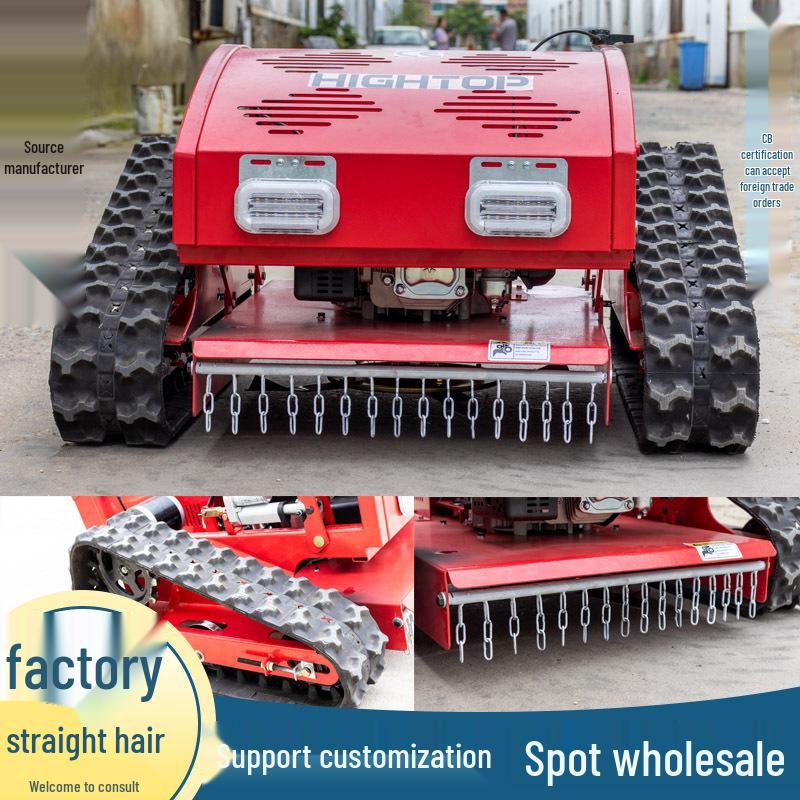 Remote-Controlled Four-Stroke Gasoline Tracked Lawnmower & Grass Cutter