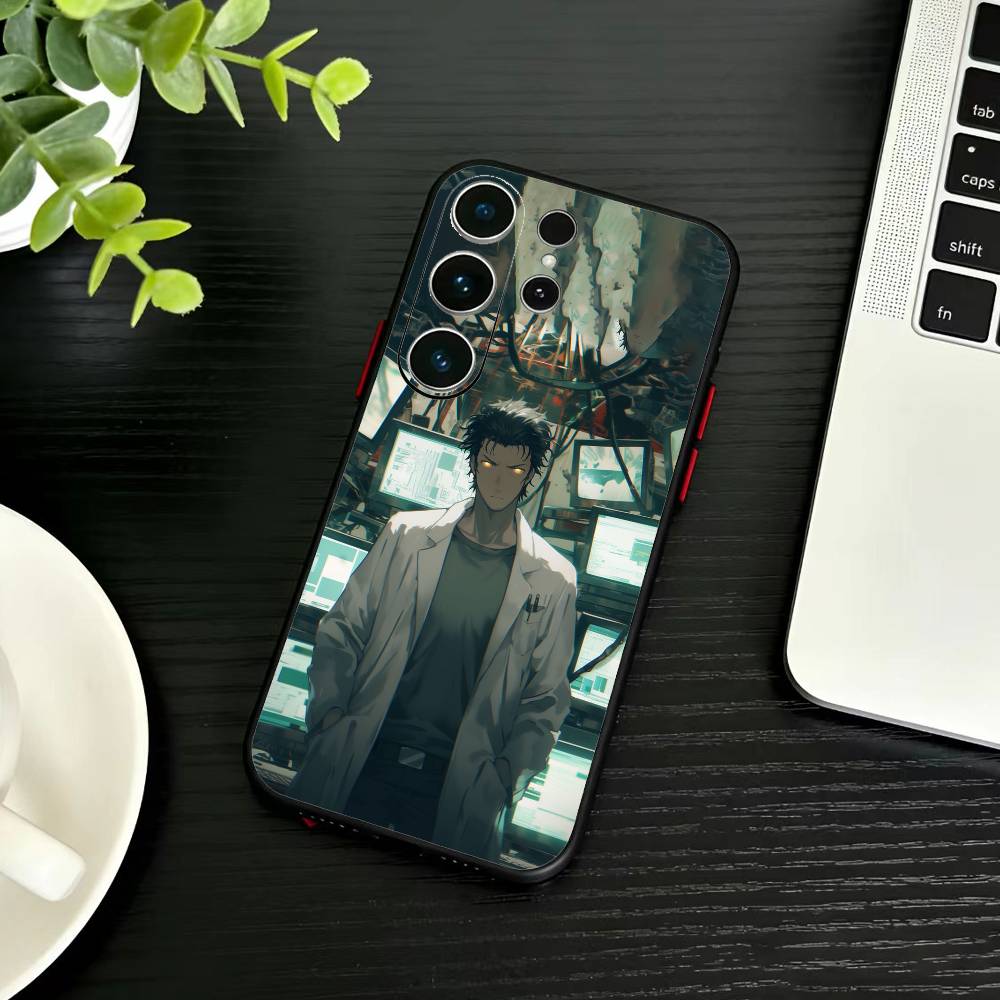 Чехол для телефона STEINS GATE F-Rintaro O-Okabe для Samsung S26,S25,S24,S23,S22,S21,S20,S30,Ultra,Plus,Fe,Note,5G Черный