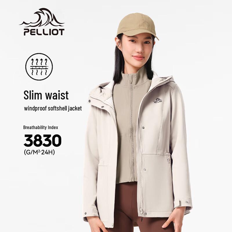 PELLIOT Женская куртка миди софтшелл приталенного кроя