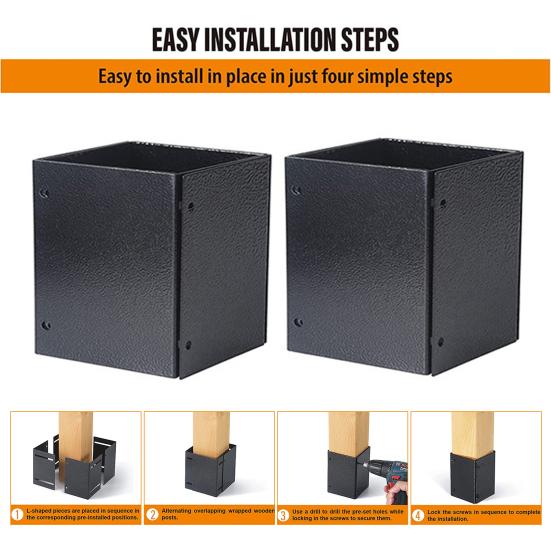 1 комплект, защитная крышка для колонны, регулируемая водонепроницаемая защита от ржавчины, защита для столбов из нержавеющей стали, почтовые ящики, заборы, подходит для столбов 3,3-6 дюймов