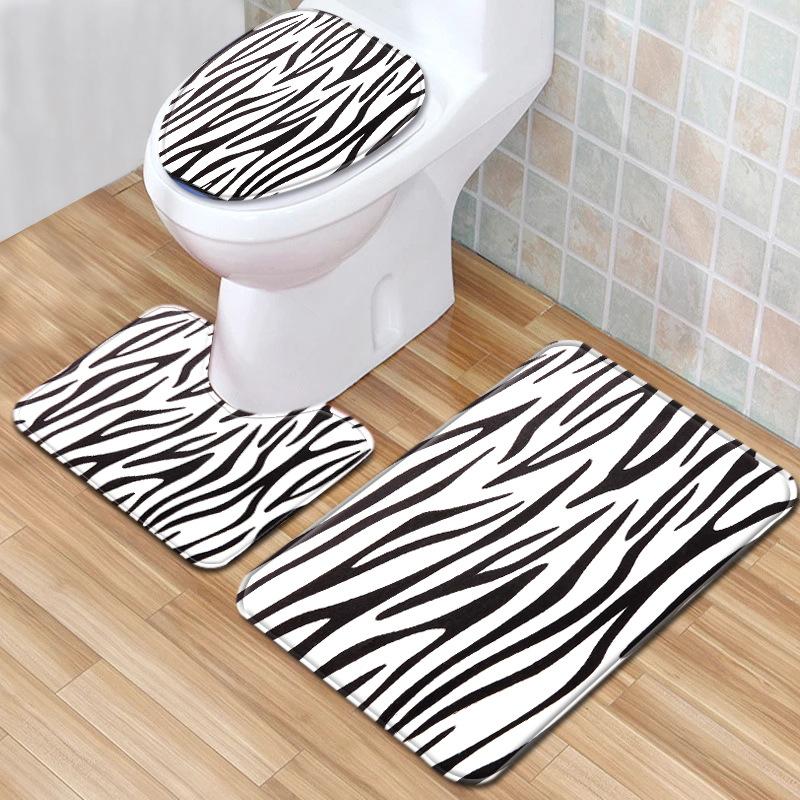 Bathroom Floor Mat Bathroom Mat Toilet Three-Piece Set