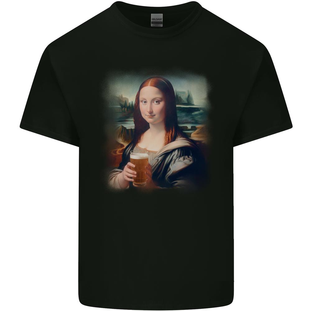 26 Mona Lisa Funny Beer Alcohol Parody Kids T-Shirt Childrens Unisex T-Shirt
