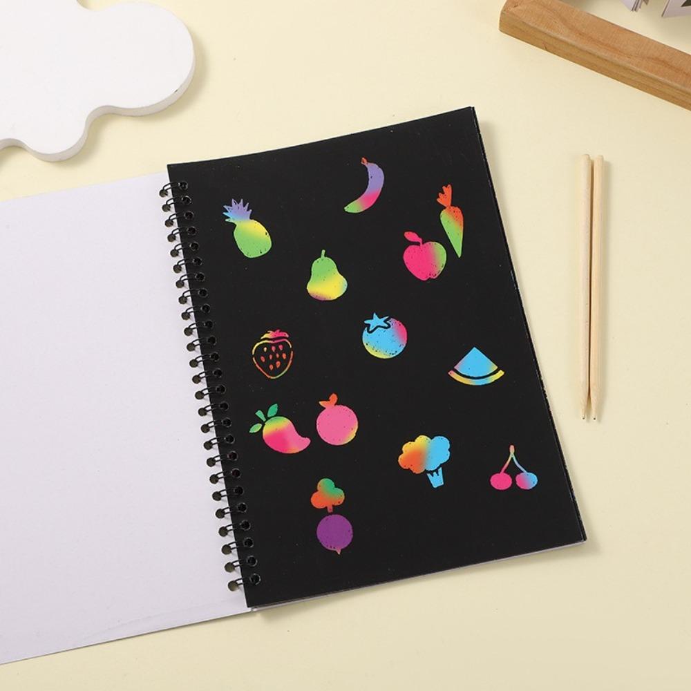 DIY Coloring Books Rainbow Drawing Board Cartoon Magic Scratch Paper for Kids