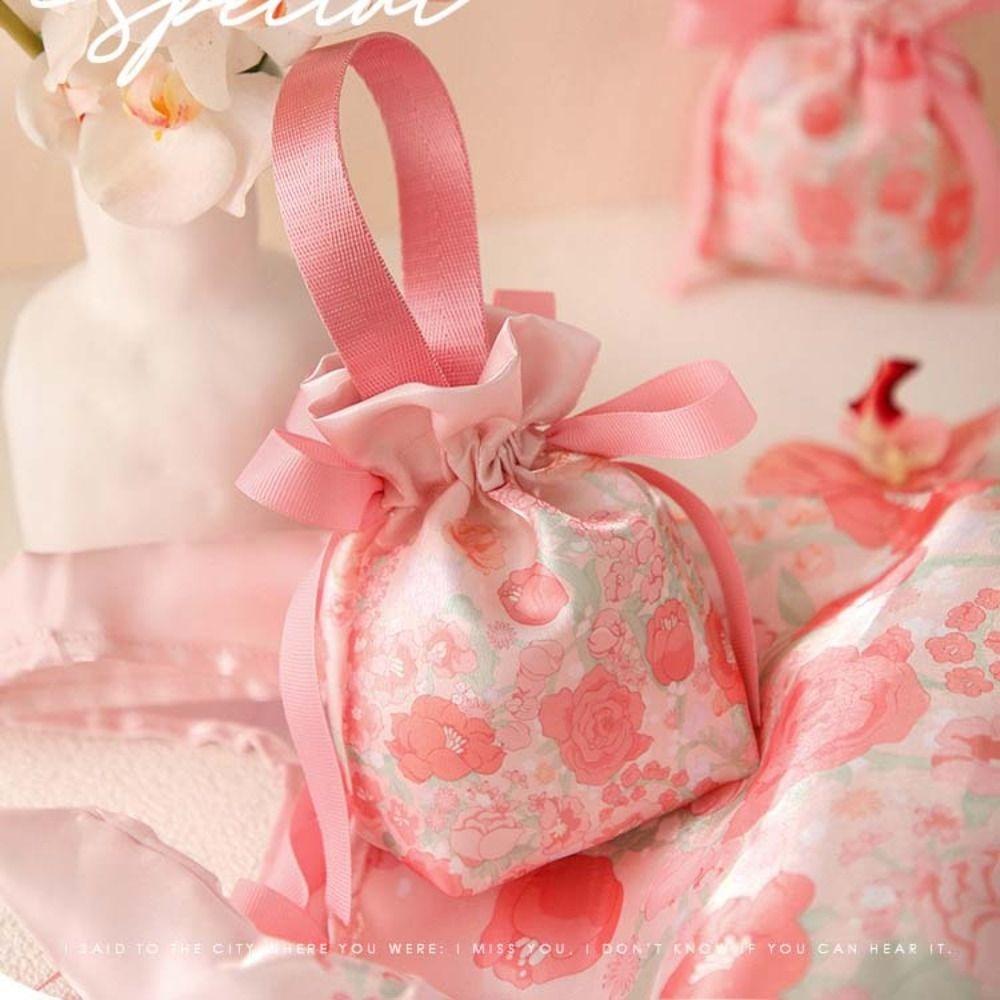 Сумка-мешочек из ткани с кулиской, холщовая сумка с узлом на запястье в корейском стиле, праздничный мешочек для сладостей, фестиваль