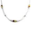 [N2800] - 'Inspiration' Necklace Amber Cognac and Honey (rhodium-plated) - 5 Mm