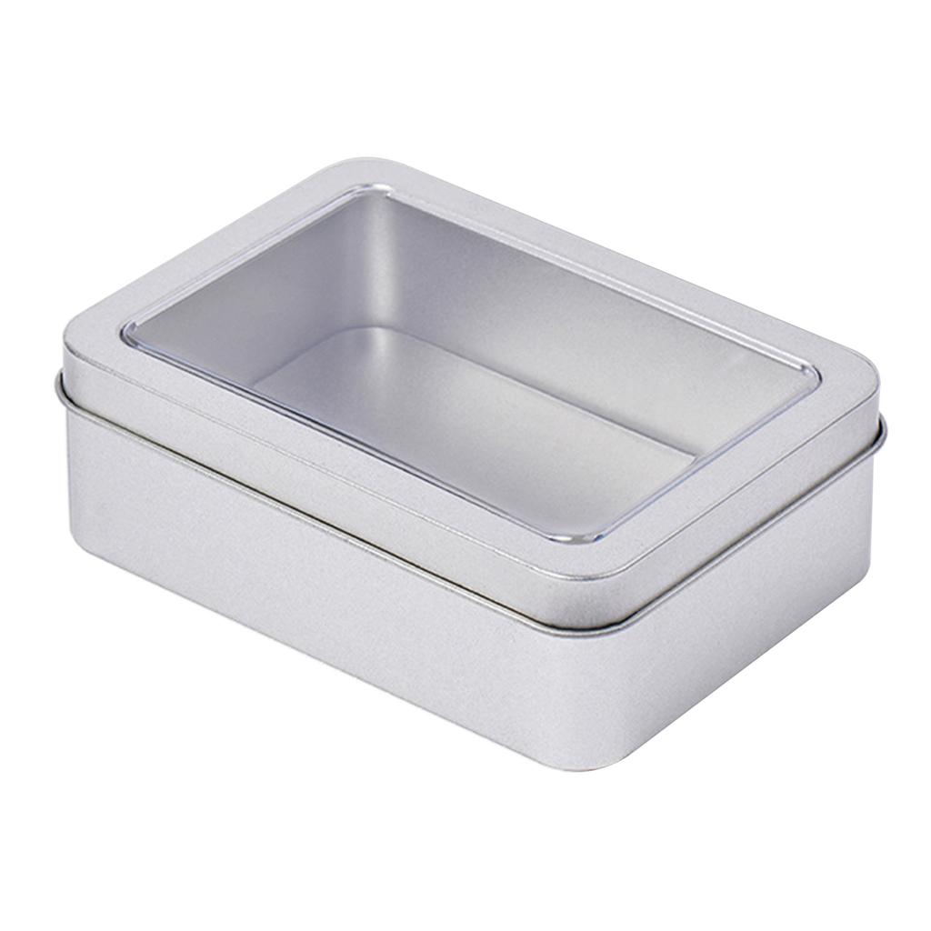 Metal Rectangle Silver Color Playing Cards Storage Box Money Coin Holder Box Candy Key Case Business Card Storage Can