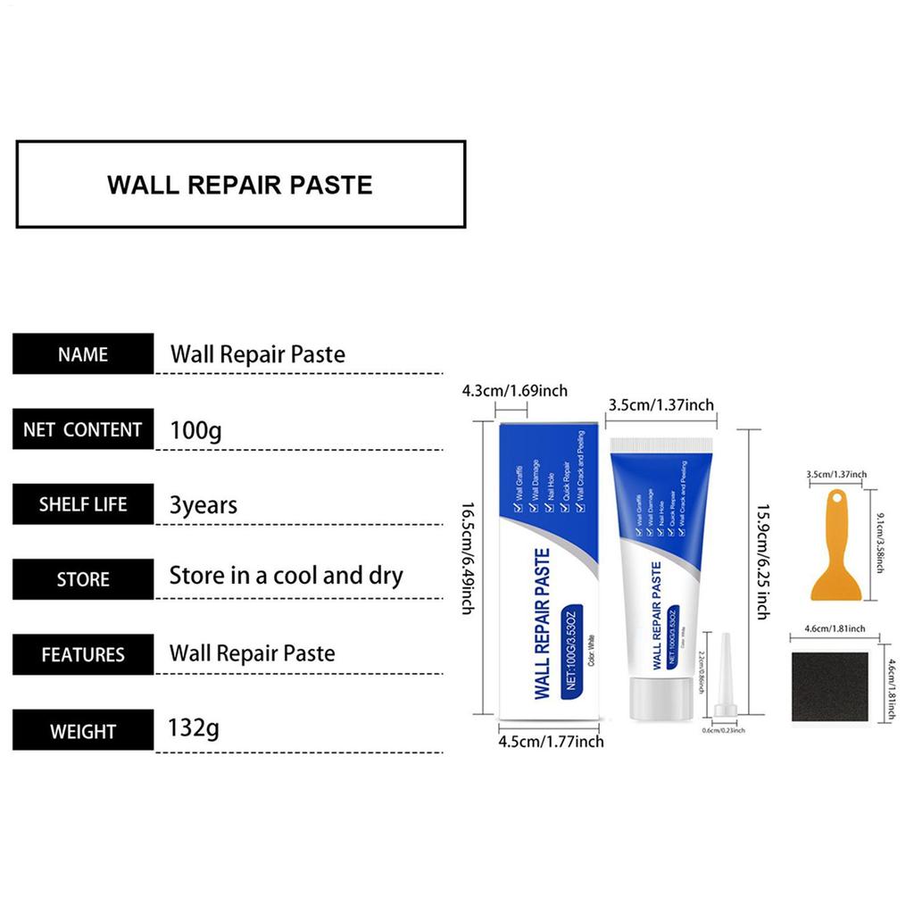 Wall Mending Agent Wall Repair Cream With Scraper Strong Adhesion Mouldproof Water Proof Paint For Wall Restore Agent Kit