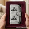 Уникальный мужской кошелек большого объема в стиле сварщика со слотом для визиток и карманом для наличных, подходит для официальных мероприятий и офисного использования, подарок для