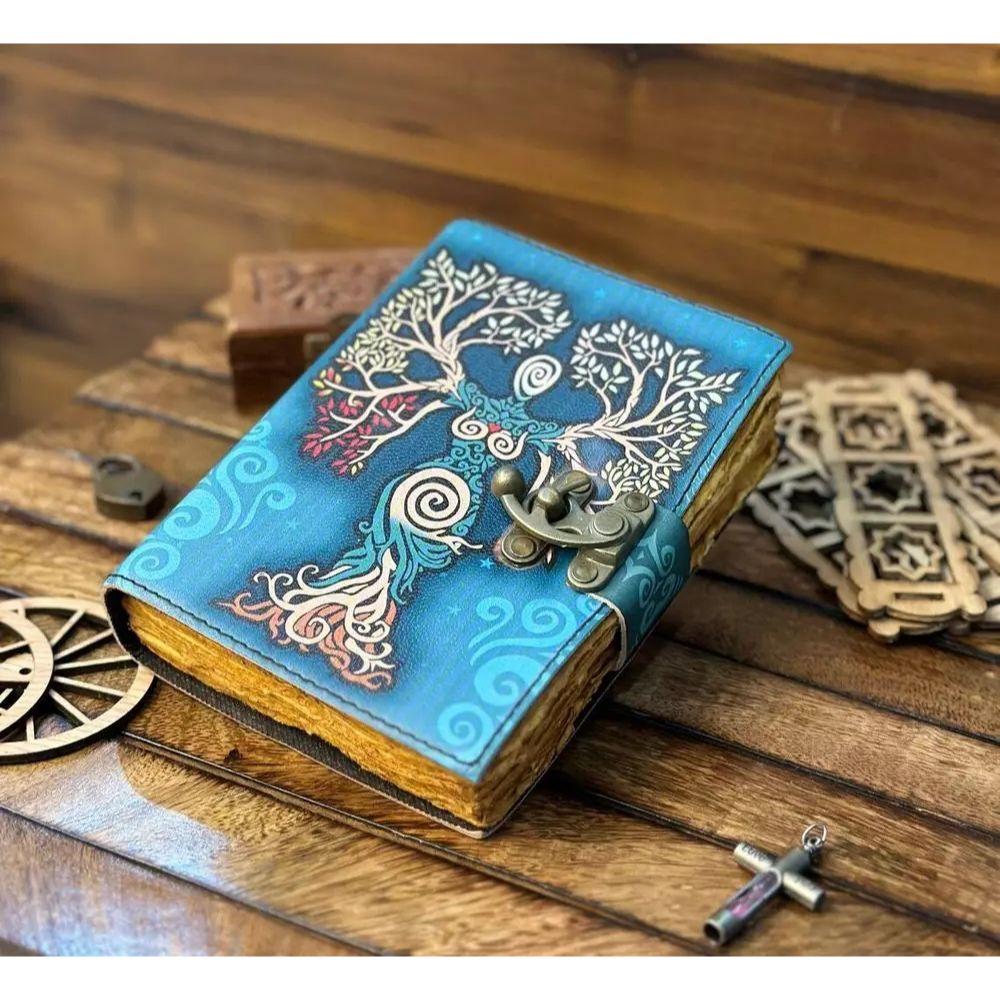 Blank Spell Book Of Shadows Journal With Lock Clasp Prop Handmade Leather Diary
