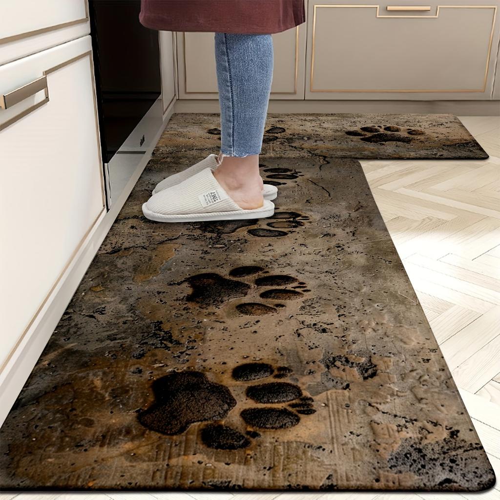 1 шт., напольный коврик с рисунком собачьей лапы, современный кухонный полиэстеровый ковер, нескользящий, цветной, для дома, ванной комнаты, спальни, гостиной, декора