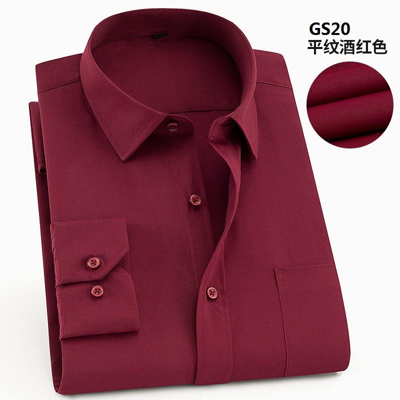 Work Blue Black White Shirt Solid Color 8XL Long Sleeve Man Shirt Plus Size Big and Tall Business Office Men Shirt Long Sleeve