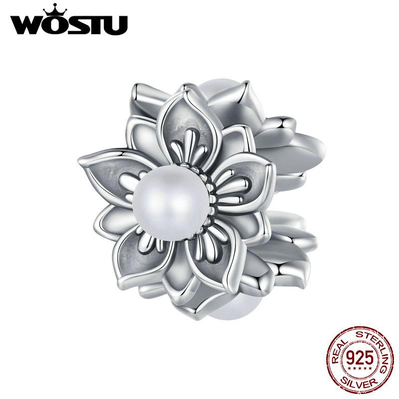 WOSTU 925 Sterling Silver Romance Retro Vine Charms for Women Girls Bracelet & Bangle DIY Jewelry