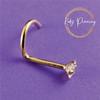 KODY PIERCING 18K GOLD Curved Stud And 2.5mm Round Zircon Set