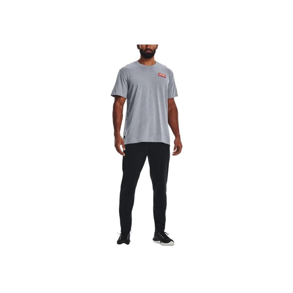 Under Armour UA Home Win Graphic Print Short Sleeve T-Shirt Men Tops Steel Heather-Gray 1376836-035