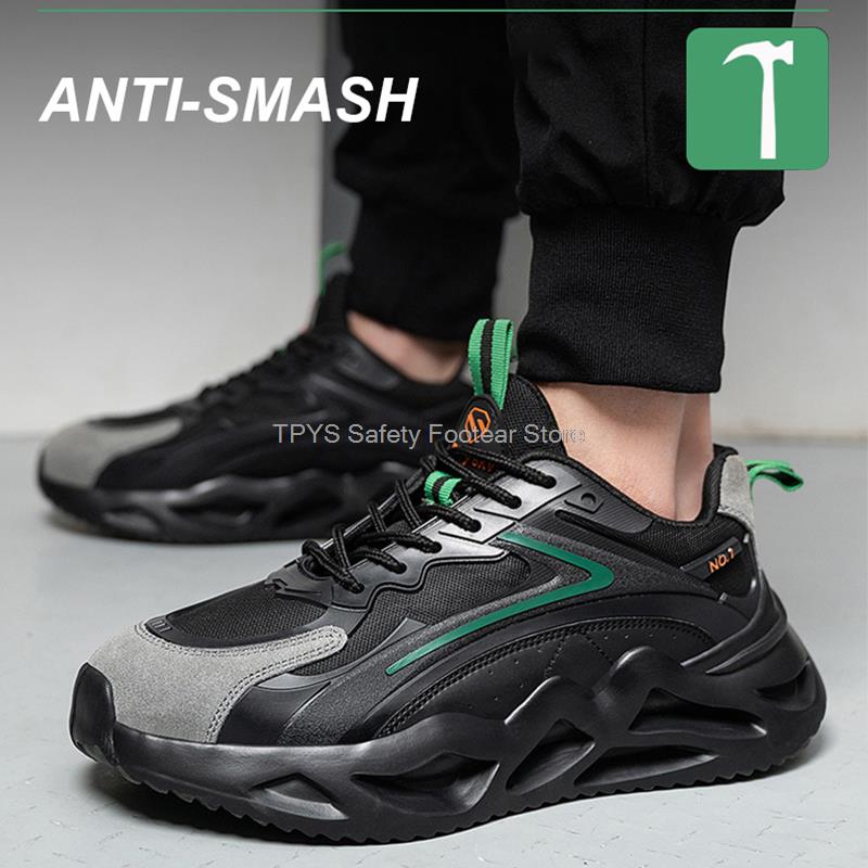 Модные защитные ботинки электрика, мужские рабочие защитные ботинки с пластиковым носком, легкие рабочие кроссовки, противоударные рабочие ботинки для мужчин