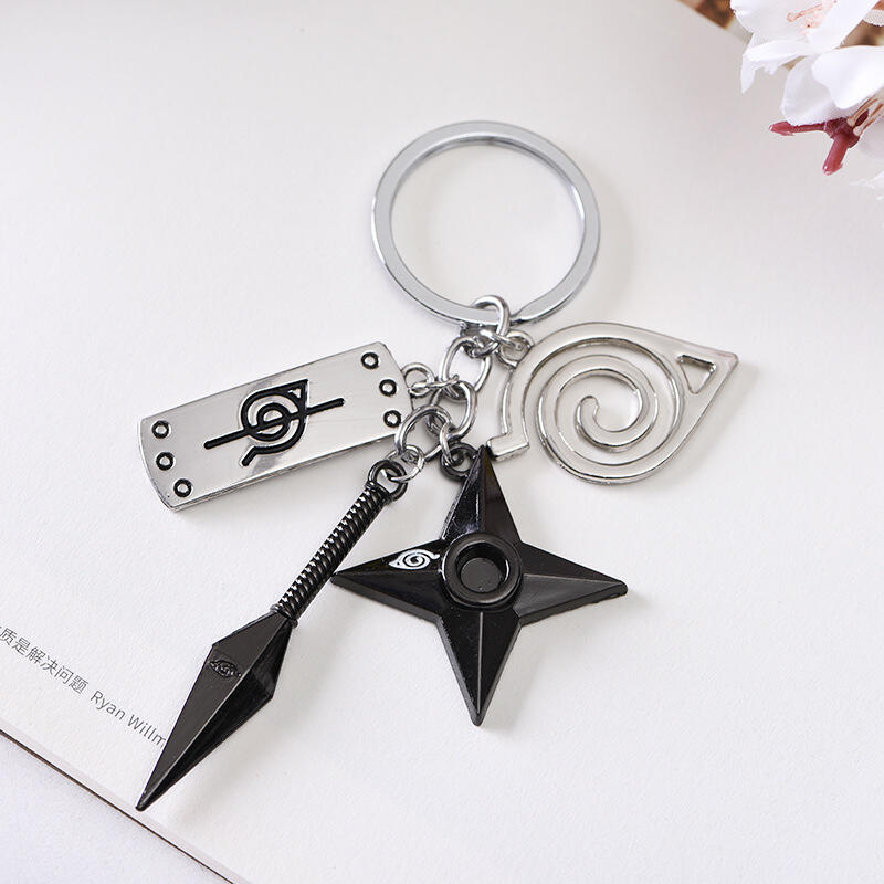 Naruto Ninja Shuriken Keyring Back Charm Key Holder Backku Gaku