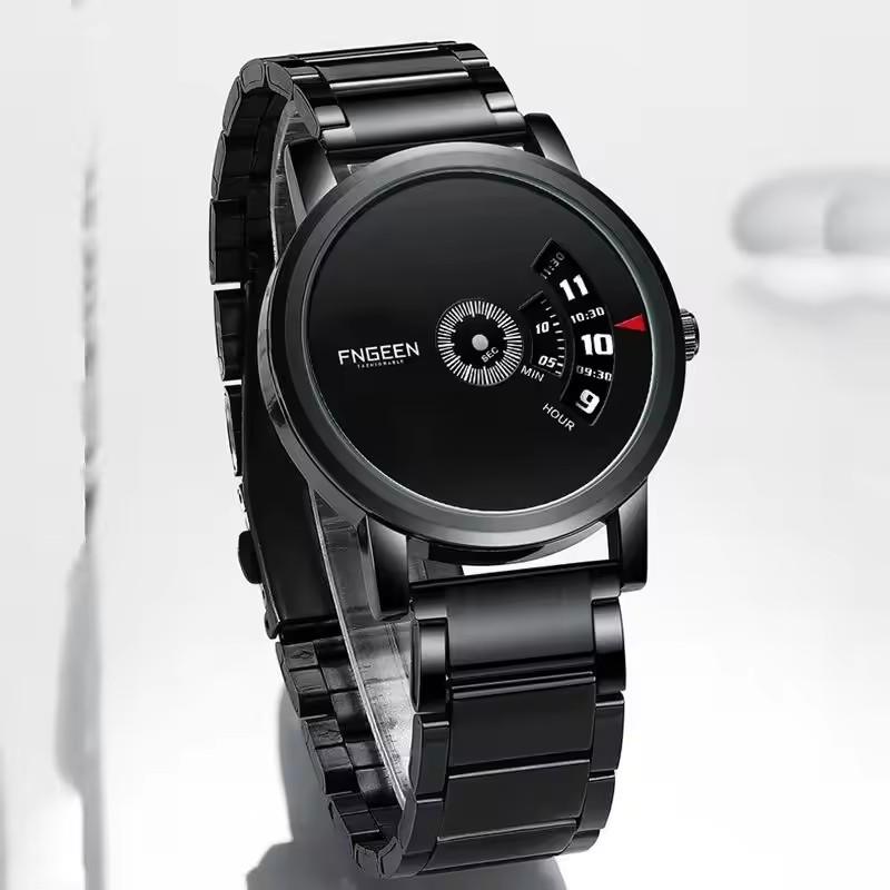 Fngeen S230 Unique Design Fashion Casual Original Wristwatch Stainless Steel Band Metal Case Quartz Men Watches for Male