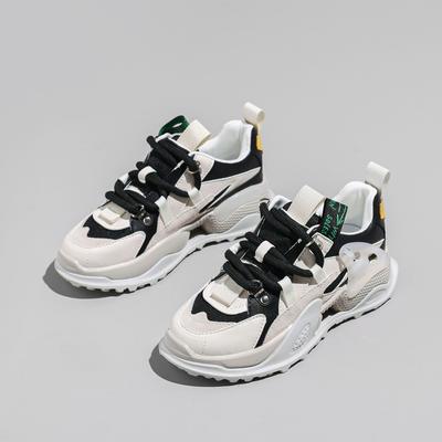 Обувь для папы, весенние новые женские туфли Ins Tide с низким верхом и толстой подошвой, спортивная повседневная кожаная обувь 2946